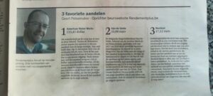Mijn 3 favoriete aandelen voor de krant De standaard op 5 februari 2022